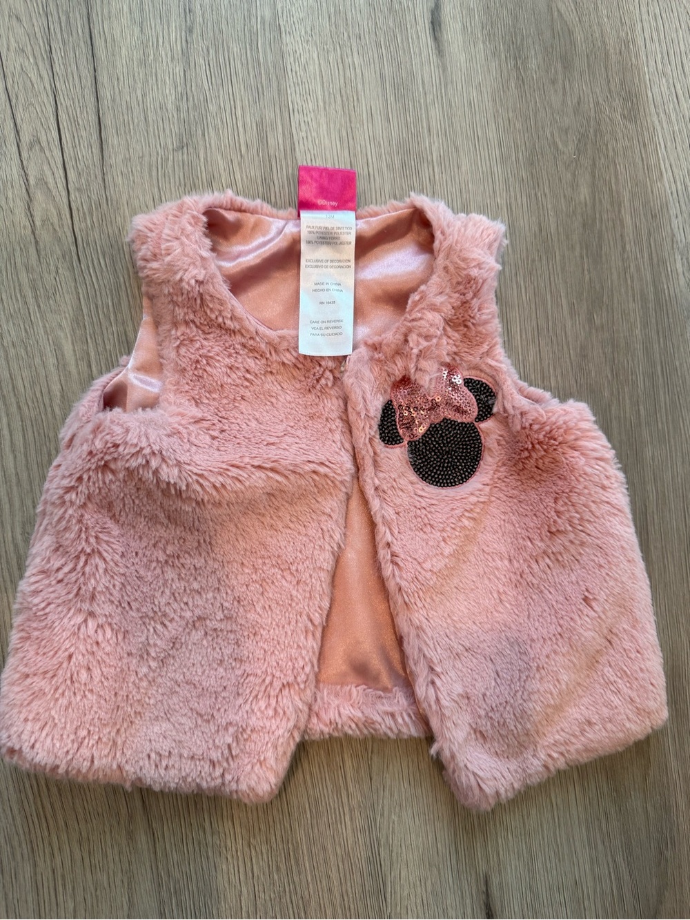 Disney Pink Faux Fur Minnie Mouse Vest